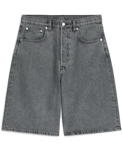 ARKET Loose Denim Shorts - Grey