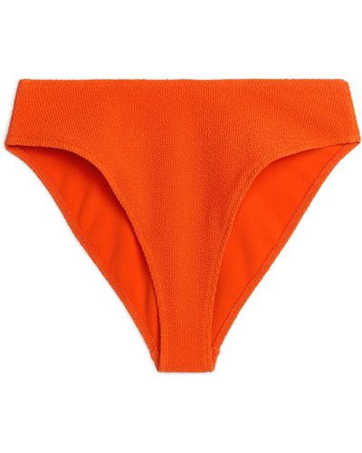 ARKET Mid Waist Crinkle Bikini Bottom - Orange