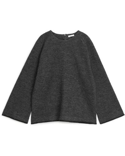 ARKET Boiled Wool Sweatshirt - Black