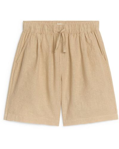 ARKET Cotton-linen Shorts - Natural
