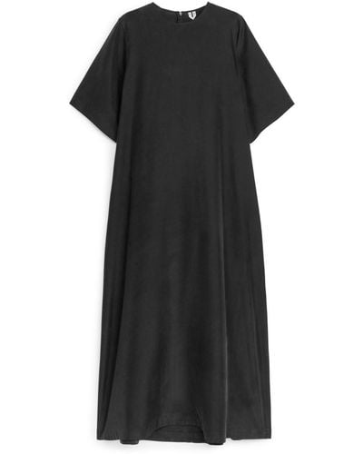 ARKET Silk T-shirt Dress - Black