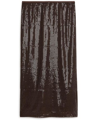 ARKET Sequin Skirt - Brown