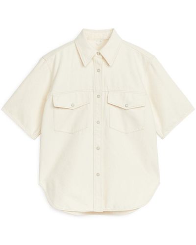ARKET Short-sleeve Denim Shirt - White