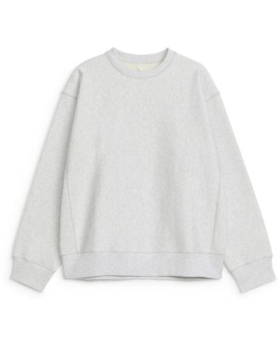 ARKET Lockeres Sweatshirt In Schwerer Qualität - Weiß