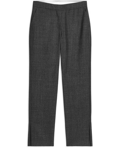 ARKET Slit-hem Tailored Trousers - Grey