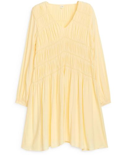 ARKET Midi Smock Dress - Yellow
