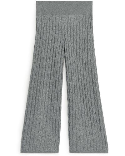 ARKET Cashmere Cable-knit Trousers - Grey