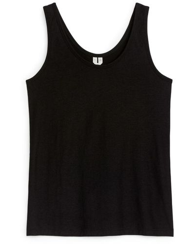 ARKET Crêpe Tank Top - Black