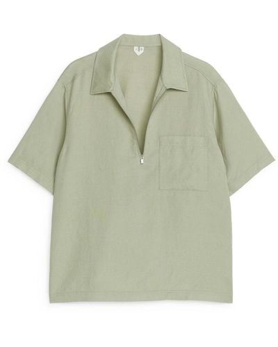 ARKET Half-zip Shirt - Green