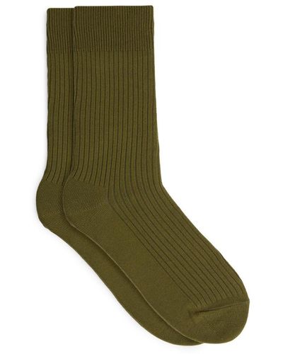 ARKET Gerippte Socken Aus Supima-Baumwolle - Grün