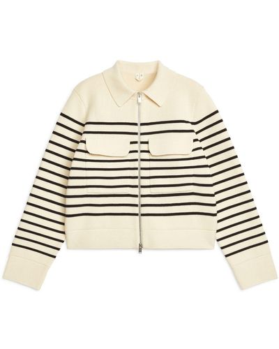 ARKET Knitted Cotton Jacket - White
