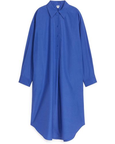 ARKET Oversize Shirt Dress - Blue