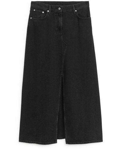 ARKET Maxi Denim Skirt - Black