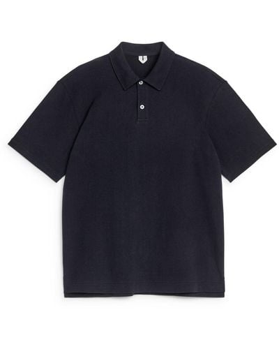 ARKET Piqué Polo Shirt - Blue