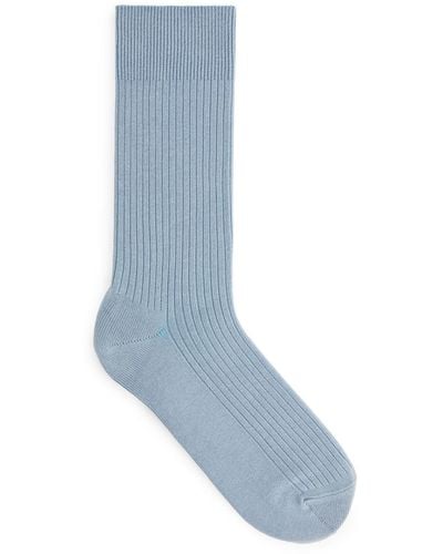 ARKET Supima Cotton Rib Socks - Blue