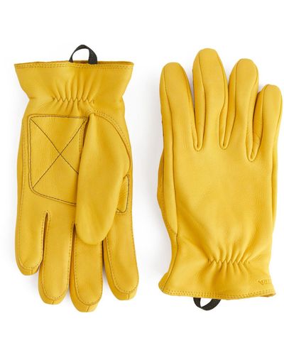 ARKET Hestra Eirik Leather Gloves - Yellow