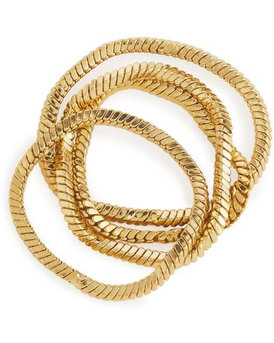 ARKET Gold-plated Chain Ring Set Of 4 - Metallic
