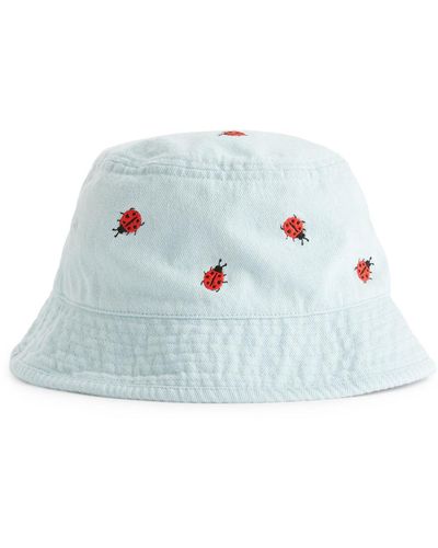 ARKET Embroidered Bucket Hat - Blue