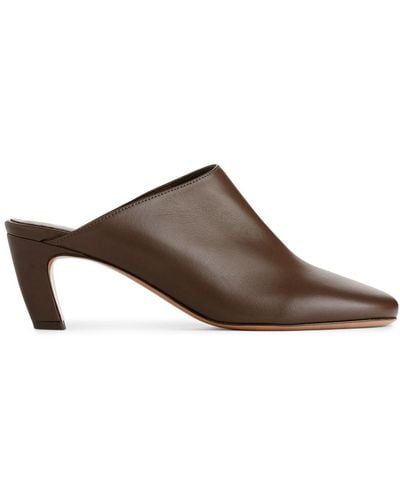 ARKET Heeled Leather Mules - Brown