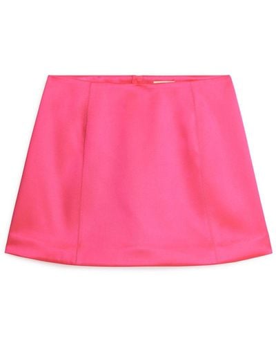 ARKET Satin Mini Skirt - Pink