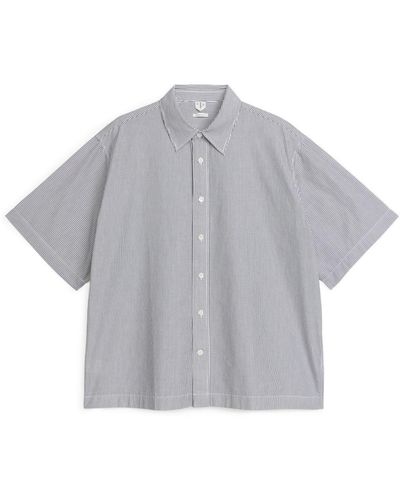 ARKET Oversized Poplin Shirt - Grey