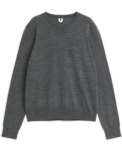 ARKET Fine-knit Merino Jumper - Grey