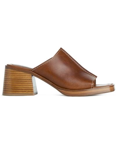 ARKET Chunky Leather Mules - Brown