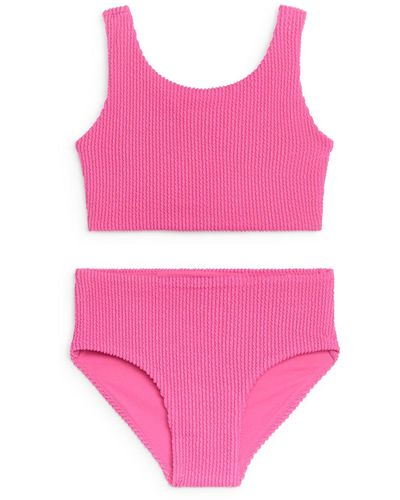 ARKET Seersucker Bikini Set - Pink