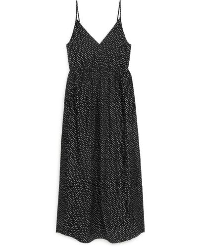 ARKET Printed Strap Dress - Black