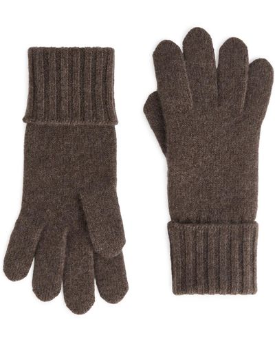 ARKET Knitted Cashmere Gloves - Brown
