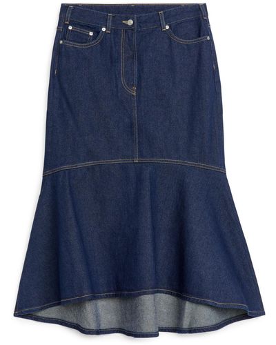ARKET Midi Denim Skirt - Blue