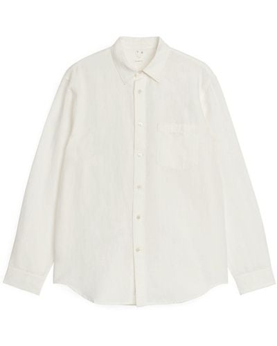 ARKET Relaxed Linen-cotton Shirt - White