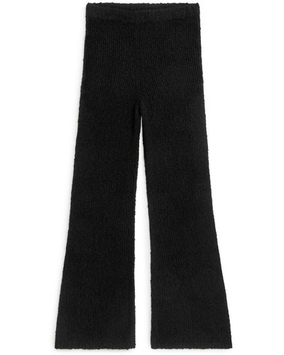 ARKET Knitted Bouclé Trousers - Black