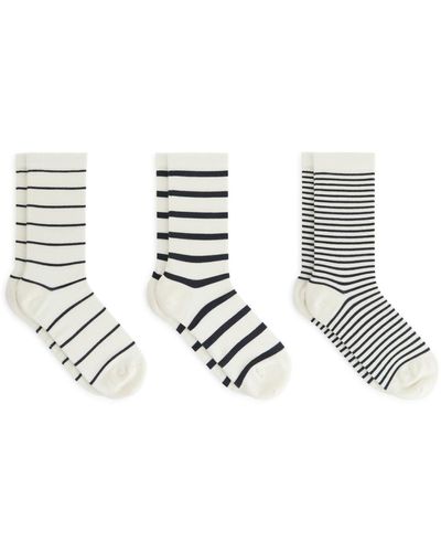 ARKET Cotton Socks Set Of 3 - White