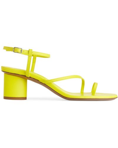 ARKET Heeled Leather Sandals - Yellow