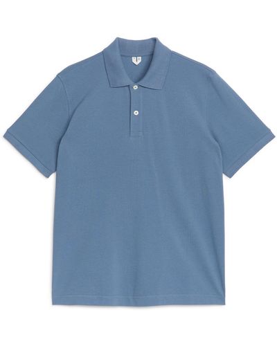 ARKET Piqué Polo Shirt - Blue