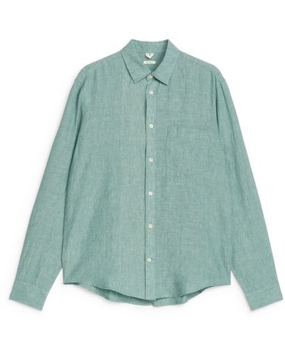 ARKET Regular-fit Linen Shirt - Green