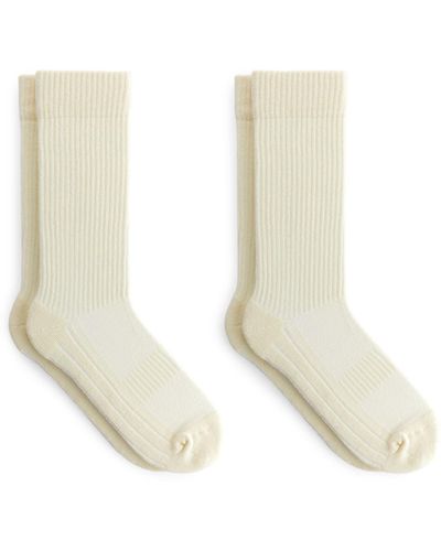 ARKET Sport Rib Socks 2 Pairs - White