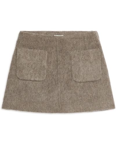 ARKET Wool Mini Skirt - Brown