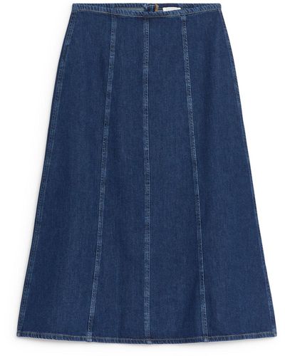 ARKET Flared Denim Skirt - Blue