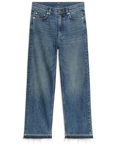 ARKET Rose Cropped Straight Stretchjeans - Blau