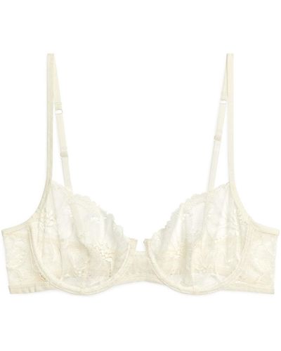 ARKET Lace Wire Bra - Natural