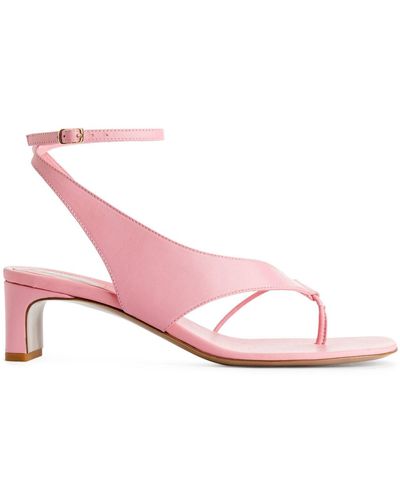 ARKET Leather Strap Sandals - Pink