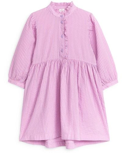 ARKET Frill Cotton Dress - Pink