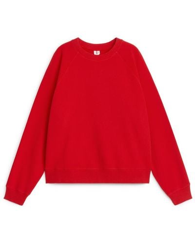 ARKET Weiches French-Terry-Sweatshirt - Rot