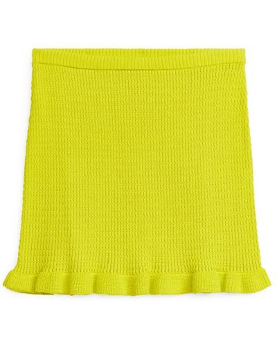 ARKET Knitted Frill Skirt - Yellow