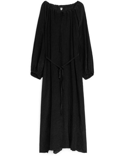 ARKET Tie-neck Maxi Dress - Black