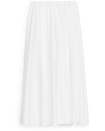 ARKET A-line Cotton Skirt - White