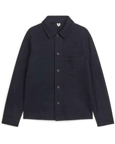 ARKET Jersey Wool Overshirt Jersey Wool Overshirt - Blue
