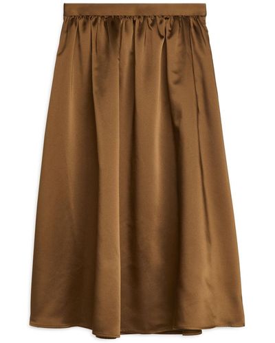ARKET Taffeta Skirt - Brown
